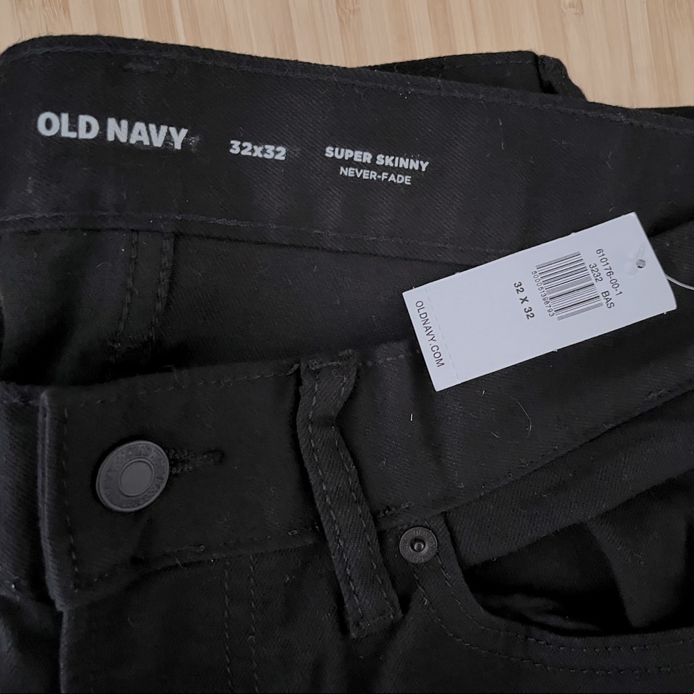 Old Navy Super Skinny Never-Fade Mens Black Denim Jeans